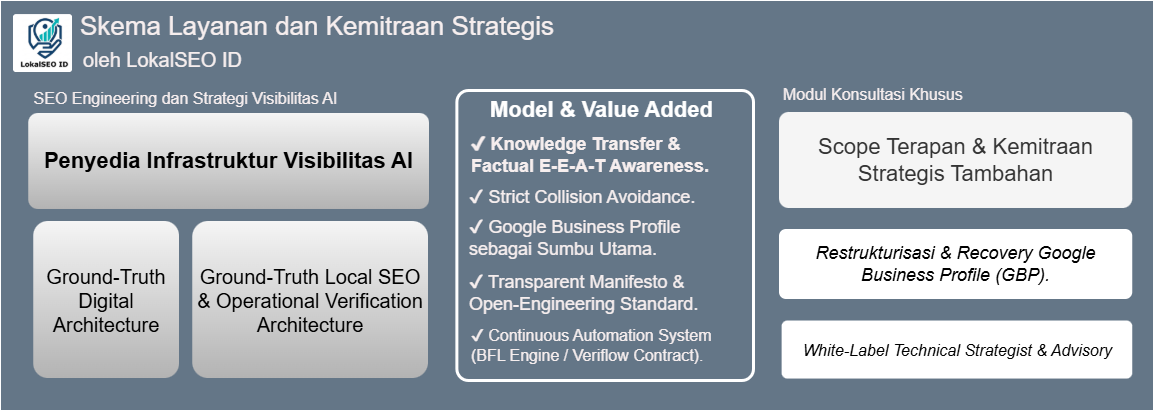 Skema Layanan dan Kemitraan Strategis LokalSEO ID - Ground-Truth Architecture, Veriflow Engine, dan White-Label Advisory